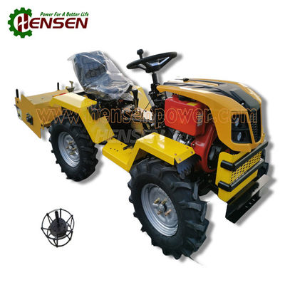 購入 黄色い4WDディーゼルガーデントラクター シングルシリンダー4x4ミニトラクター online manufacture